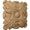 Ekena Millwork ROS03X03ACAL Acanthus Square Rosette, 3 1/2"W x 3 1/2"H x 5/8"P, Alder view 2