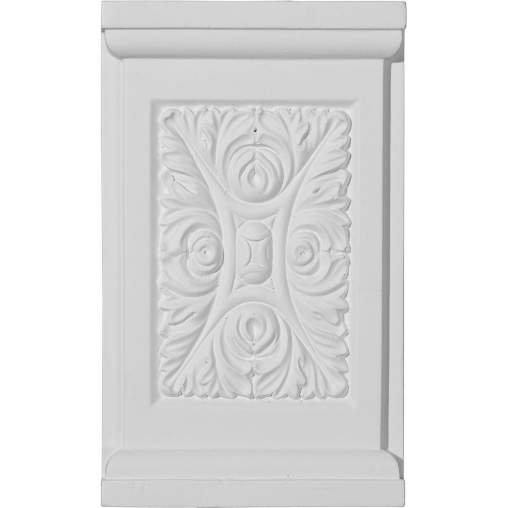 Ekena Millwork PB05X08X01ME Medway Plinth Blocks, 5 1/4"W x 8 5/8"H x 1 1/4"P, Primed