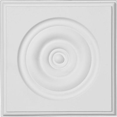Ekena Millwork PB05X05X01TR Traditional Bullseye Plinth Blocks, 5 3/4"W x 5 3/4"H x 1 1/8"P, Factory Primed