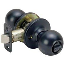 Designers Impressions Ashland Design Black Privacy Door Knob (Bed and Bath)