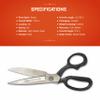 Crescent Wiss 10" Wide Blade Bent Handle Industrial Shears - Professional Heavy Duty Utility Scissors Tool for Sewing Fabric, Upholstery, Carpet & Drapery - W20W view 4