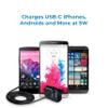 Tiny Compact/Foldable Wall Charger with Attached 3 ft USB-C Cable, Compatible with Android/Samsung Galaxy Models, iPad Pro Tablets, and Other USB-C Devices view 4