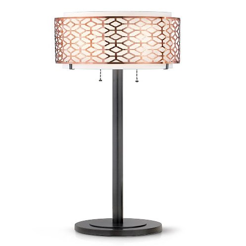HOMEGLAM. 61"H Melrose Metal Floor Lamp-Brushed Copper