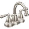 Moen Banbury Spot Resist Brushed Nickel Two Handle Centerset Bathroom Faucet with Drain Assembly, WS84913SRN view 1