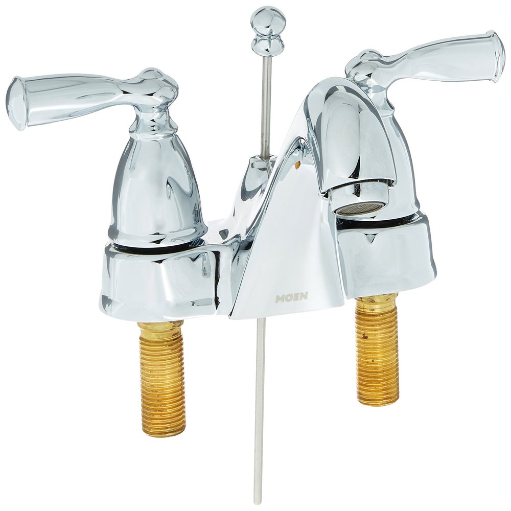 Moen WS84912 Banbury Two-Handle Low Arc Bathroom Faucet, Pack of 1, Chrome