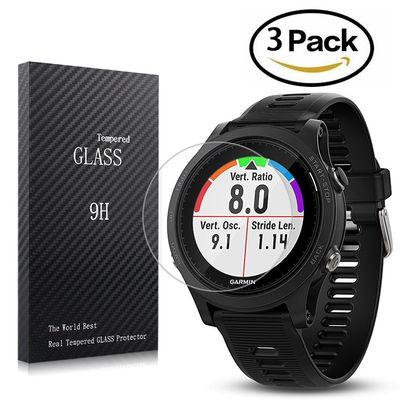 Youniker 3 Pack Compatible with Garmin Forerunner 935 Watch Screen Protector Tempered Glass Screen Protectors Foils 9H 0.3MM Anti-Scratch Anti-Fingerprint Bubble Free
