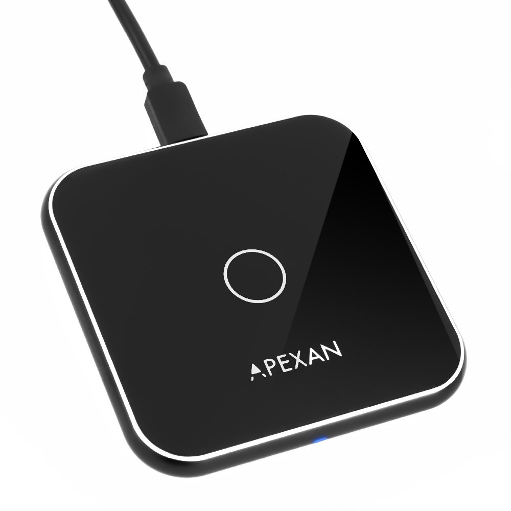 Apexan Ultimate Wireless Charger Compatible for Apple iPhone 14, 13, 12, 11, Pro, Pro Max, XS/Xs Max/X/XR / 8/8+ and Fully Supports All Qi Cell Phones | Qi Fast Wireless Charging Pad (Space Grey)