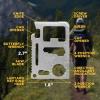Credit Card 11-in-1 Survival Pocket Tool, Thickened Stainless Beer Opener steel/Inch Scale/Double Row Sawtooth Pocket Tool for Men (10PCS) view 3