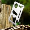 Credit Card 11-in-1 Survival Pocket Tool, Thickened Stainless Beer Opener steel/Inch Scale/Double Row Sawtooth Pocket Tool for Men (10PCS) view 4