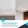 EZ-FLO 12 x 6 Inch (Duct Opening) Air Vent Cover for Wall or Ceiling, Three-Way Ventilation Register, Solid Steel HVAC Register Cover, White, 61615 view 4
