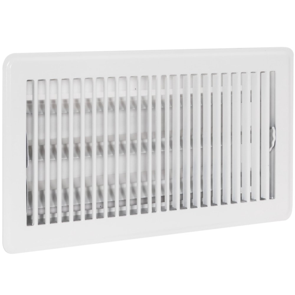 EZ-FLO 6 x 12 Inch (Duct Opening) Floor Register Vent Cover, One-Way Ventilation Register Diffuser, Solid Steel HVAC Air Vent Cover, White, 61638
