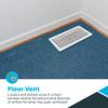 EZ-FLO 6 x 12 Inch (Duct Opening) Floor Register Vent Cover, One-Way Ventilation Register Diffuser, Solid Steel HVAC Air Vent Cover, White, 61638 view 4