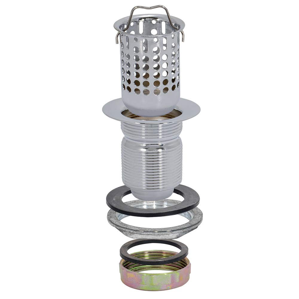 EZ-FLO 3 Inch Removable Kitchen Sink Strainer Drain Extended Shank Junior Duo, Stainless Steel, 1-7/8 Inch to 2-1/4 Inch Opening, 30037