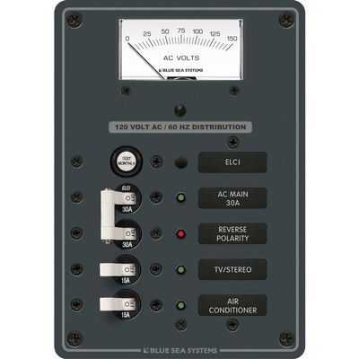 Blue Sea Systems 8102 ELCI Main 30A Double Pole + 2 Positions with Voltmeter