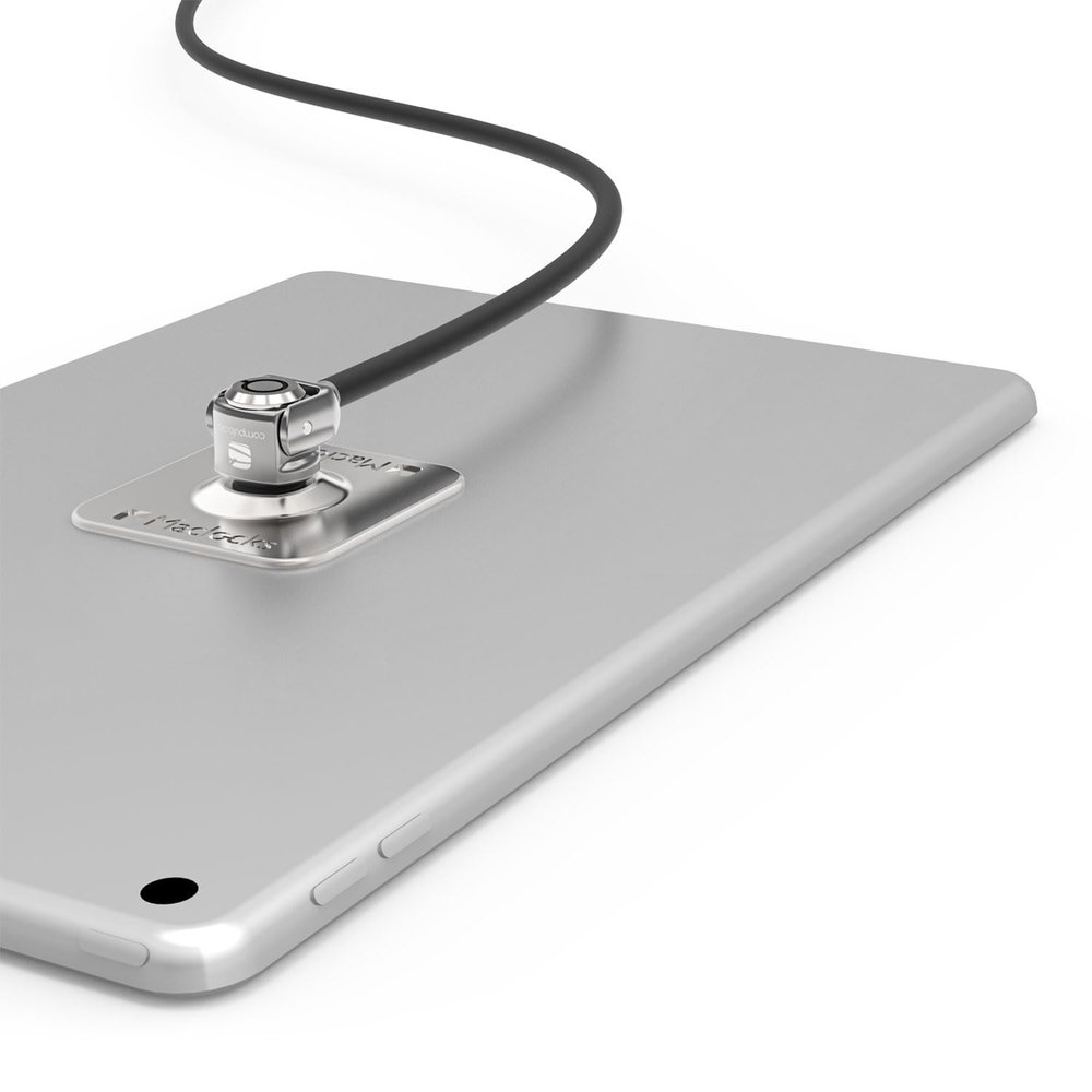 Maclocks CL15UTL Universal Tablet Lock Adhesive Security Plate with Security Slot & 6-Foot Cable Lock (Silver)