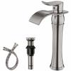 BWE Brushed Nickel Bathroom Vessel Sink Faucet 1 Hole, Modern Style view 1