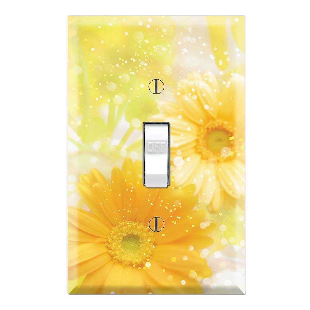 Graphics Wallplates - Yellow Flowers - Single Toggle Wall Plate Cover