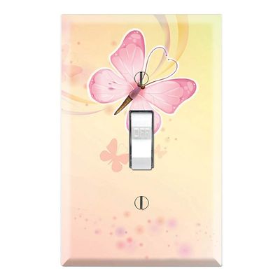 Graphics Wallplates - Pink Butterfly - Single Toggle Wall Plate Cover