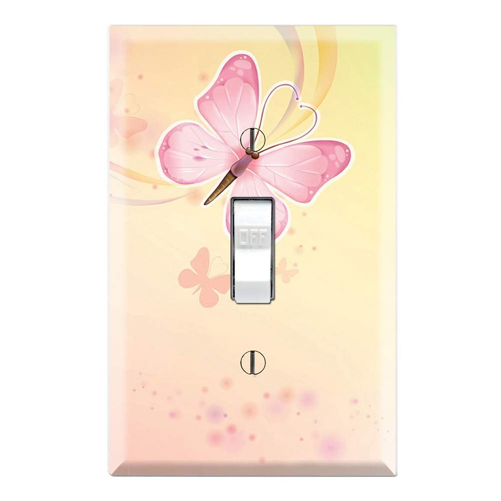 Graphics Wallplates - Pink Butterfly - Single Toggle Wall Plate Cover