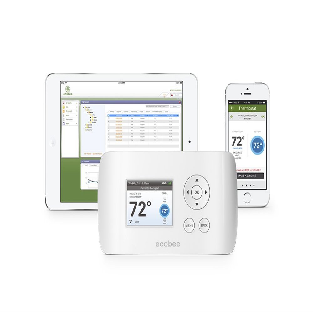 ecobee EB-EMSSi-01 2 Heat 2 Cool Energy Management System Busness/Commercial Thermostat, Full Color NON-Touch Screen, Internet Enabled