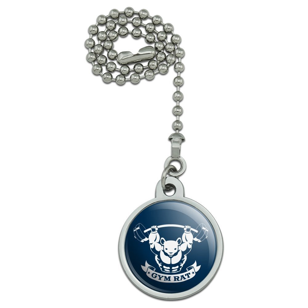 GRAPHICS & MORE Gym Rat Workout Weight Lifting Ceiling Fan and Light Pull Chain