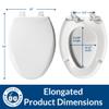 BEMIS 7900TDGSL Commercial Heavy Duty Closed Front Toilet Seat with Cover, Industrial No Slam Seat with Secure Installation, Made in USA, Elongated, White view 3