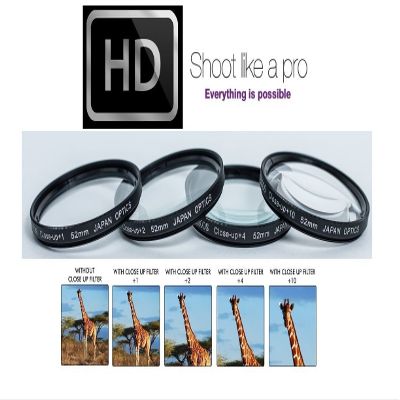Close-Up Set 4Pcs Macro Lens +1 +2 +4 +10 for Nikon D5300 D3300 (52mm Compatible)