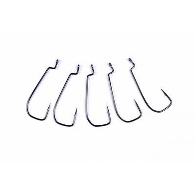 Lunker City Fishing 3/0 Texposer Hook 5 Pack Vertical Gap Bend Steel Black Nickel Extra Long Needle Point for Soft Plastic Bass Lure Stick Baits - 3/0, 5 Hooks