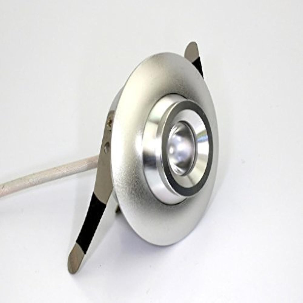 Mini Spotlight Eye Ball Down Light LED Fixture (12 to 24 VDC) - 3 Watt Cool White LED Down Light for Cabinets, Auto, Truck, RV, Boat and Aircraft