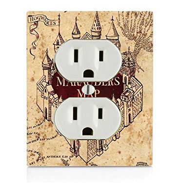 Trendy Accessories Fan Art Map with Castle Design Print Image Electrical Outlet Plate (NOT A Decal) Actual Printed Outlet Cover