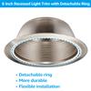 TORCHSTAR 6-Pack 6 Inch Recessed Light Trim, Step Baffle, Satin Nickel view 3