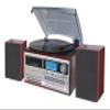 TechPlay ODC128BT 3-Speed Turntable with Cassette Player/Recorder, CD,MP3 SD Card/USB Player, Digital AM/FM Radio, AUX in, Line Out Alarm Clock, Remote and External Speakers (Cherry Wood) view 1