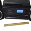 TechPlay ODC128BT 3-Speed Turntable with Cassette Player/Recorder, CD,MP3 SD Card/USB Player, Digital AM/FM Radio, AUX in, Line Out Alarm Clock, Remote and External Speakers (Cherry Wood) view 3