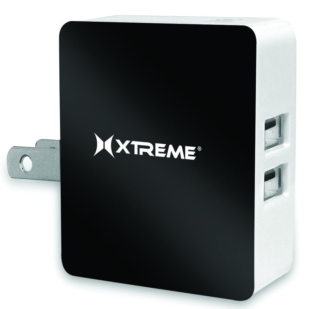 Xtreme Cables 88611 2 Port 2.1 Amp Home Charger - Black