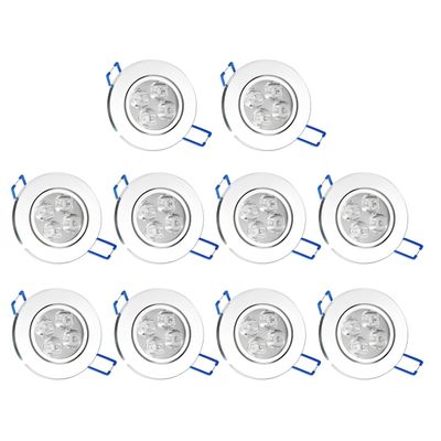 POCKETMAN 10 Pack, 110V 4W Dimmable LED Ceiling Light Downlight,Warm White Spotlight Lamp Recessed Lighting Fixture,with LED Driver