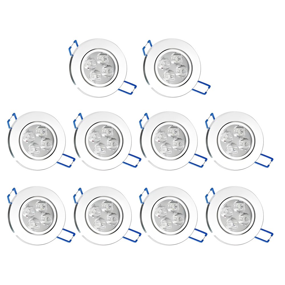 POCKETMAN 10 Pack, 110V 4W Dimmable LED Ceiling Light Downlight,Warm White Spotlight Lamp Recessed Lighting Fixture,with LED Driver