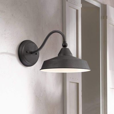 Willard LED 8 3/4" Black Barn Rustic Outdoor Wall Light Fixture