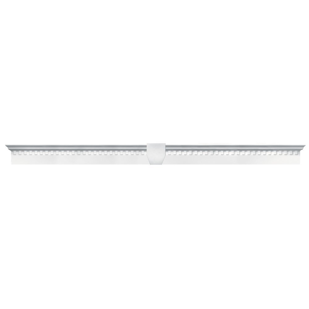 Builders Edge 060020673001 73 5/8" x 6" Classic Dentil Window Header 001, White