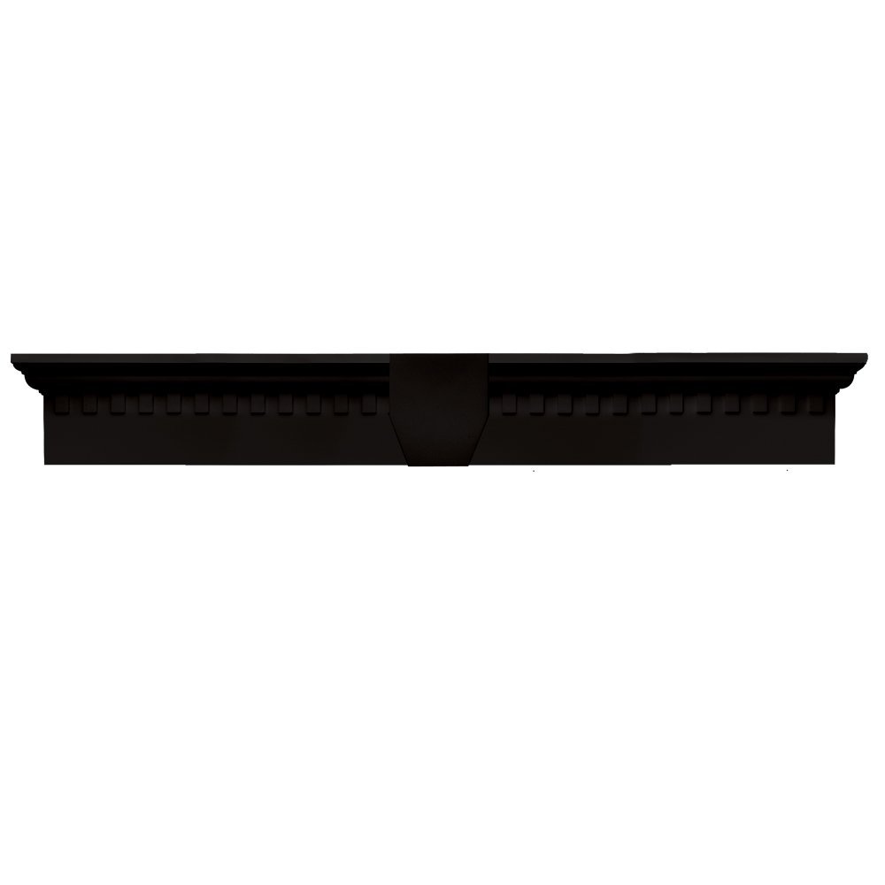 Builders Edge 060020637002 37 5/8" x 6" Classic Dentil Window Header 002, Black
