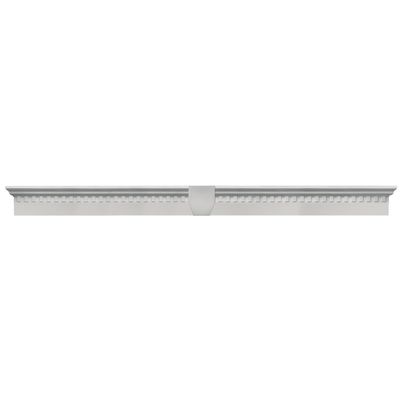 Builders Edge 060020665030 65 5/8" x 6" Classic Dentil Window Header 030, Paintable