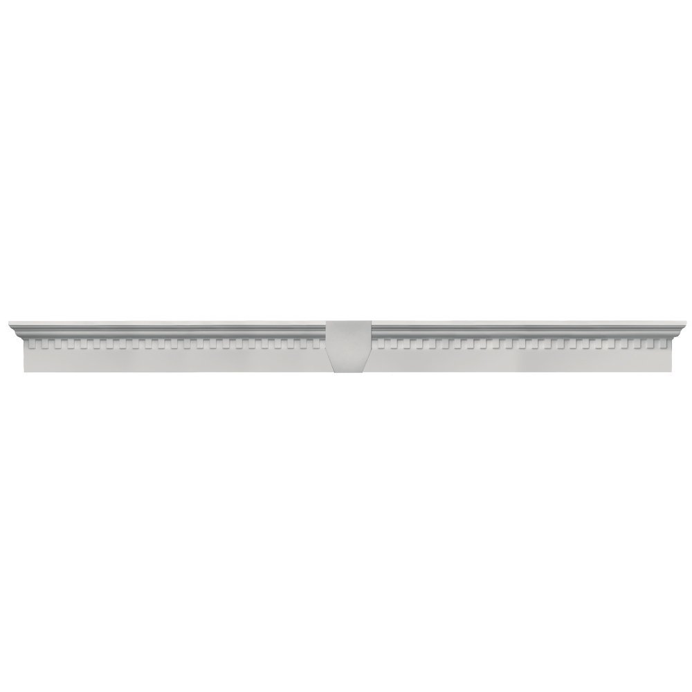 Builders Edge 060020665030 65 5/8" x 6" Classic Dentil Window Header 030, Paintable
