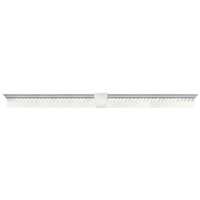Builders Edge 060020665123 65 5/8" x 6" Classic Dentil Window Header 123, White