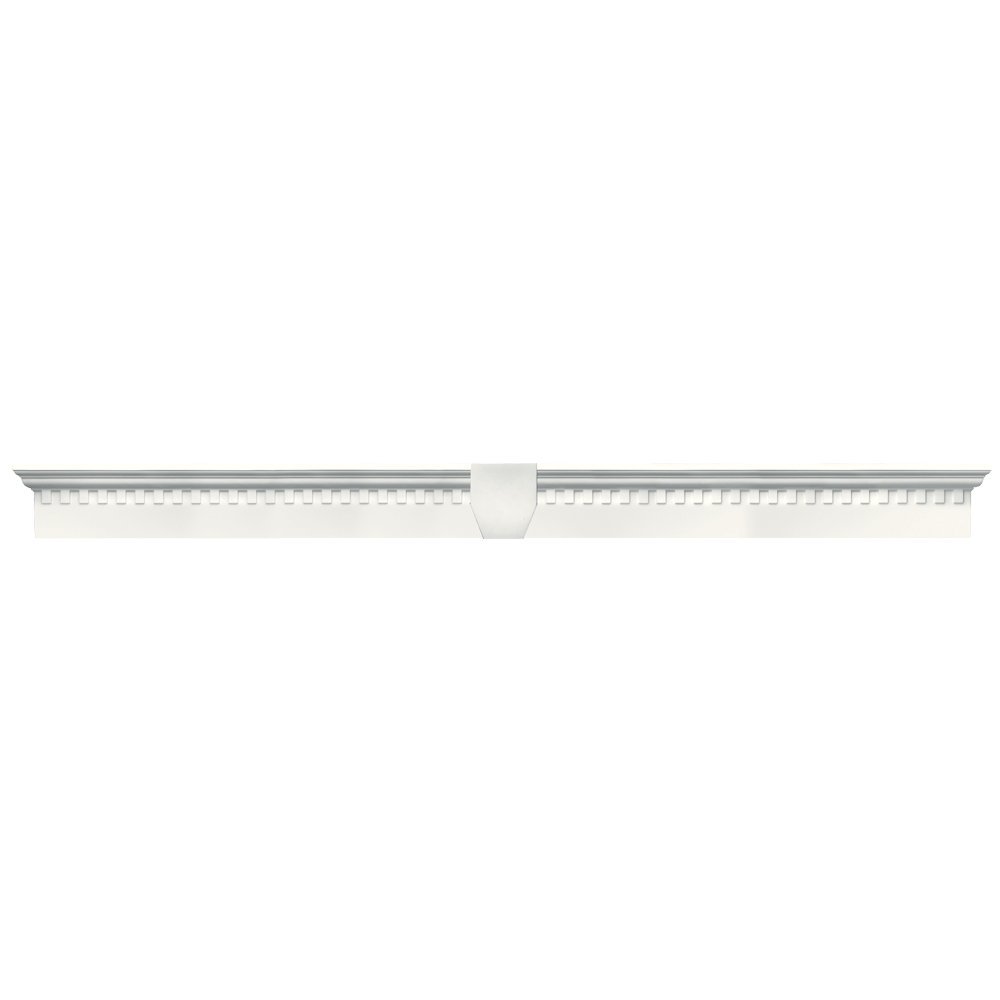 Builders Edge 060020665123 65 5/8" x 6" Classic Dentil Window Header 123, White