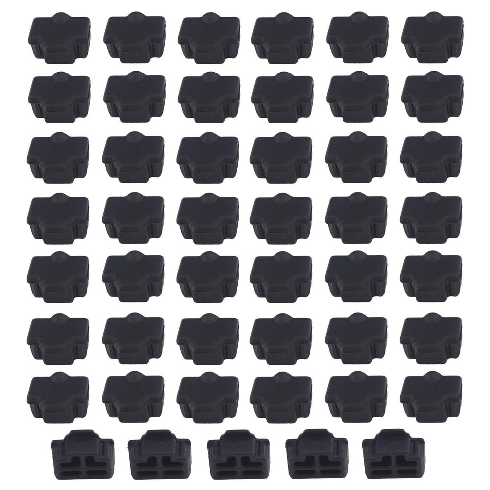 Luckkyme Ethernet Hub Port RJ45 Anti Dust Cover Cap Protector Plug (50PCS/Black)