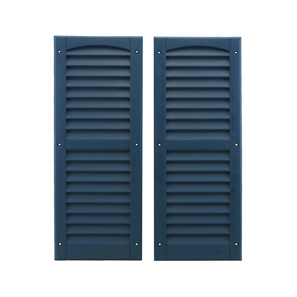 Louvered Shed Shutter or Playhouse Shutter, Blue 9" X 27", 1 Pair