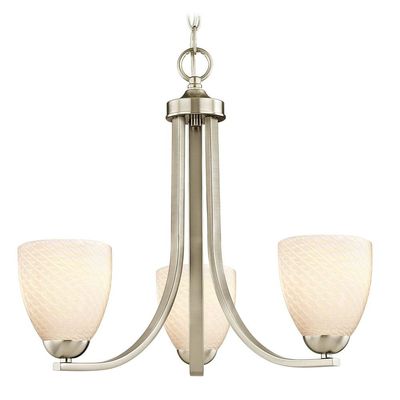 Chain Hung Mini-Chandelier in Satin Nickel Finish