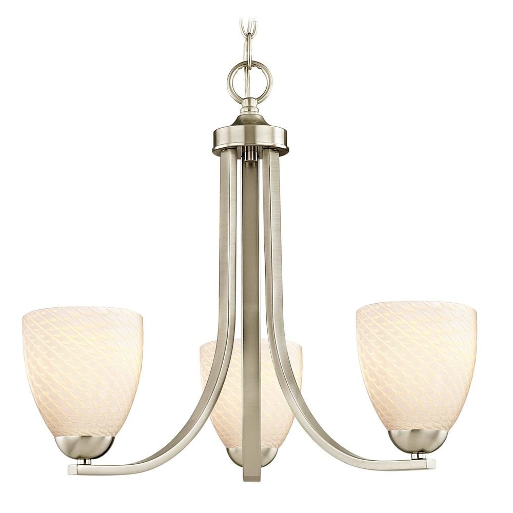 Chain Hung Mini-Chandelier in Satin Nickel Finish