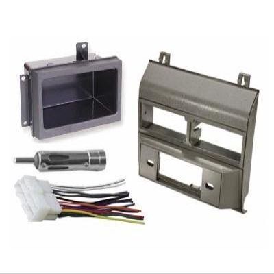 Custom Install Parts Beige Complete Single Din Dash Kit + Pocket Kit + Wire Harness + Antenna Adapter Compatible with Chevrolet & GMC 1988-1996 Select Models