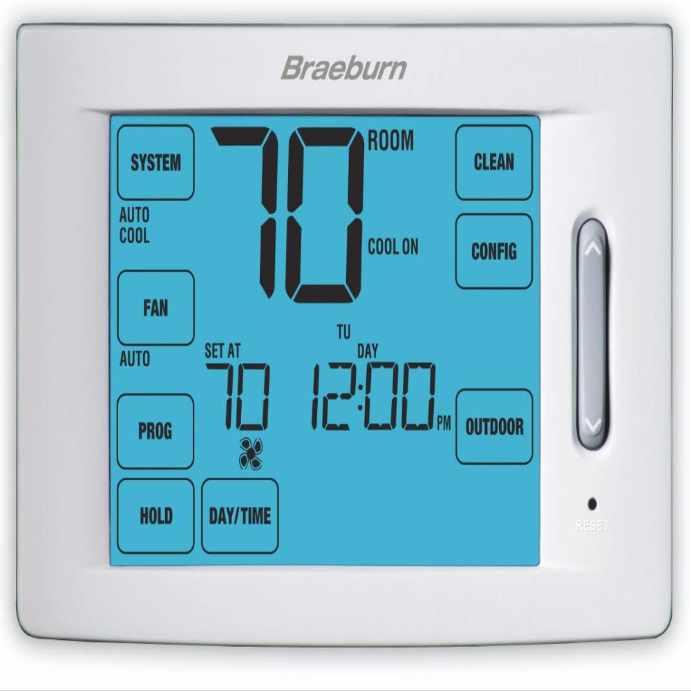 BRAEBURN 6300 Thermostat, Touchscreen Hybrid Universal 7, 5-2 Day or Non-Programmable, 4H/2C