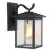 LALUZ Rectangle Outdoor Wall Lights Farmhouse Front Porch Light 12.2, Black Outside Lights for House with Seeded Glass, Anti-Rust Exterior Light Fixtures Wall Mount for Patio, Entryway, Yards view 1